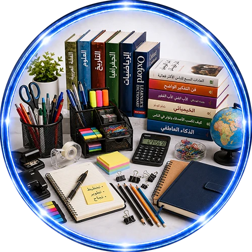 أدوات مكتبية والكتب